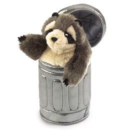 Raccoon in Garbage Can