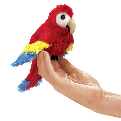 Mini Scarlet Macaw Finger Puppet  |  Folkmanis
