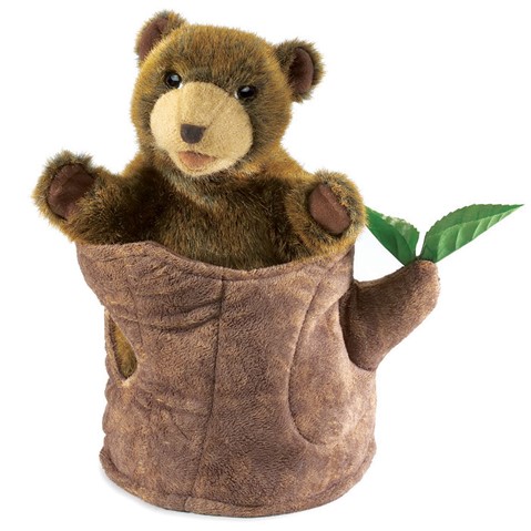 Bear in Tree Stump Puppet  |  Folkmanis