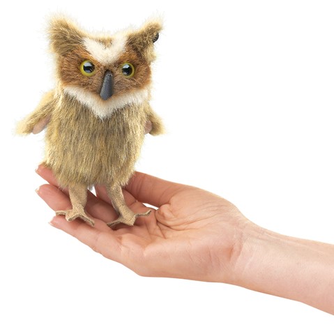 Mini Great Horned Owl Finger Puppet  |  Folkmanis