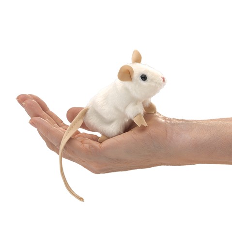 Mini White Mouse Finger Puppet  |  Folkmanis