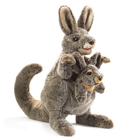 Kangaroo with Joey Hand Puppet  |  Folkmanis
