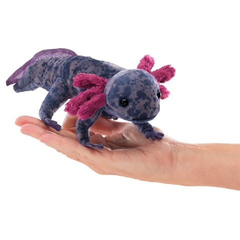 Black Axolotl Finger Puppet  |  Folkmanis