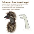 Folkmanis Emu Stage Puppet 3184 View 5
