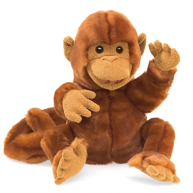 red monkey puppet