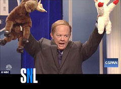 Spicer with our Moose Puppet
